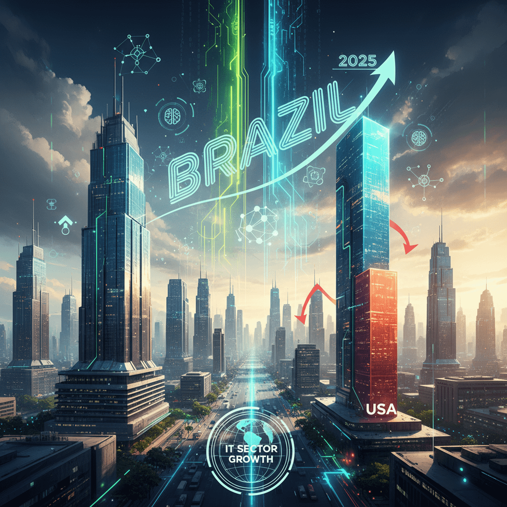 Setor de TI no Brasil Deve Crescer 13% em 2025 e Ultrapassar EUA